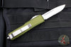 Microtech UTX-85 OTF Knife- Single Edge- OD Green Handle- Apocalyptic Part Serrated Blade 231-11 OD