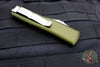 Microtech UTX-85 OTF Knife- Single Edge- OD Green Handle- Apocalyptic Part Serrated Blade 231-11 OD