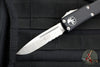 Microtech UTX-85 Black OTF Knife- Single Edge- Black Handle- Part Serrated Satin Blade 231-5
