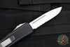 Microtech UTX-85 Black OTF Knife- Single Edge- Black Handle- Part Serrated Satin Blade 231-5