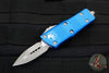 Microtech Mini Troodon OTF Knife- Double Edge- Blue Handle- Apocalyptic Blade 238-10 APBL