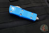 Microtech Mini Troodon OTF Knife- Double Edge- Blue Handle- Apocalyptic Blade 238-10 APBL