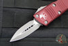 Microtech Mini Troodon OTF Knife- Double Edge- Merlot Red Handle- Apocalyptic Blade 238-10 APMR