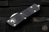 Microtech Mini Troodon OTF Knife- Double Edge- Black Handle- Stonewash Blade 238-10