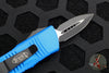 Microtech Mini Troodon OTF Knife- Double Edge- Blue With Black Blade 238-1 BL