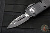 Microtech Mini Troodon OTF Knife- Double Edge- Black Tactical With Black Full Serrated Blade 238-3 T
