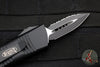 Microtech Mini Troodon OTF Knife- Double Edge- Black Tactical With Black Full Serrated Blade 238-3 T