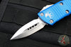 Microtech Mini Troodon OTF Knife- Double Edge- Blue With Satin Blade 238-4 BL