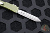 Microtech UTX-70 OTF Knife- Spartan Edge- Distressed OD Green Handle- Apocalyptic Plain Edge Blade 249-10 DOD