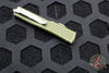 Microtech UTX-70 OTF Knife- Spartan Edge- Distressed OD Green Handle- Apocalyptic Plain Edge Blade 249-10 DOD
