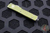 Microtech UTX-70 OTF Knife- Spartan Edge- Distressed OD Green Handle- Apocalyptic Plain Edge Blade 249-10 DOD