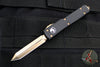 Microtech UTX-70 OTF Knife- Spartan Edge- Black Handle- Bronzed Blade 249-13
