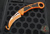Microtech Lineman Karambit Out The Side (OTS) Auto- Rescue Orange Handle- Orange Full Serrated Blade 264-3 COR