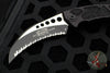 Microtech Hawk Karambit Out The Side (OTS) Auto- Tactical- Black Handle- Black Full Serrated Blade 266-3 T RINGED