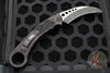 Microtech Hawk Karambit Out The Side (OTS) Auto- Tactical- Black Handle- Black Full Serrated Blade 266-3 T RINGED