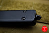 Microtech UTX-70 Black Body Hellhound (OTF) Damascus Blade Silver-Ringed Black HW 419-16