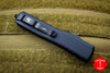 Microtech UTX-70 Black Body Hellhound (OTF) Damascus Blade Silver-Ringed Black HW 419-16