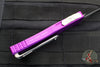 Microtech Hera OTF Knife- Double Edge- Violet Handle- Stonewash Full Serrated Blade 702-12 VI