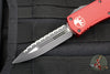 Microtech Hera- Double Edge- Red Handle With Black Full Serrated Edge Blade 702-3 RD