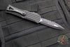 Microtech Hera OTF Knife- Frag Handle- Double Edge- Black Handle- Black Full Serrated Blade 702-3 TFRS