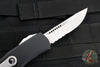 Microtech Hera OTF Knife- Single Edge- Black Handle- Stonewash Part Serrated 703-11