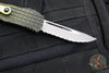Microtech Hera OTF Knife- Frag- Single Edge- Grenade Green Frag Handle- Apocalyptic Full Serrated Edge 703-12 APFRGS