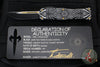 Microtech Hera OTF Knife- Single Edge- With Special Source Artwork Two-Tone Black Blade with Gold Accents and HW 703-1 TSOS