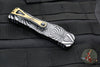 Microtech Hera OTF Knife- Single Edge- With Special Source Artwork Two-Tone Black Blade with Gold Accents and HW 703-1 TSOS