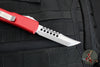 Microtech UTX-85 OTF Knife- Hellhound Edge- Red With Stonewash Blade 719-10 RDS