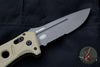 Benchmade Adamas Auto-Desert Tan Body- Gray Part Serrated Drop Point 2750SGY-3