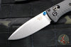 Benchmade Mini Bugout- Carbon Fiber Handle- Stonewash Plain Edge- Blue Thumbstud and Backspacer 533-3