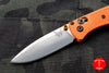 Benchmade Mini Bugout- Drop Point- Orange Handle-Satin Blade 533