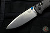 Benchmade Bugout Carbon Fiber Handle Satin Drop Point Blade Blue Hardware 535-3