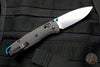 Benchmade Bugout Carbon Fiber Handle Satin Drop Point Blade Blue Hardware 535-3