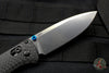 Benchmade Bugout Carbon Fiber Handle Satin Drop Point Blade Blue Hardware 535-3