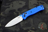 Benchmade Bugout Satin Drop Point Blade Blue Body 535