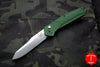Benchmade Osbourne AUTO OTS Satin Reverse Tanto Green w Purple Backspacer Axis lock folder 9400