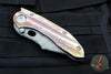 Borka Custom Stitch- Bloodwash Finished Titanium Handles and Clip- Full Rock Ground Blade and Back Strap!