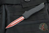 EOS Harpoon OTF Auto- Double Edge- Black Handle With Two Tone Red Blade Finish- Black Backspacer and Clip