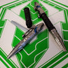 Heretic Thoth Pen- Stonewashed Titanium Tail and End Cap-Black Aluminum Barrel-Blue Bolt