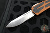Heretic Colossus OTF Auto- Single Edge- Root Beer Handle- Stonewash Part Serrated Edge H039-2B-RB