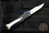 Heretic Blade West Show Special Manticore-S OTF Auto Bowie Edge Black with Stonewash Blade Blue G-10 Button
