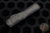 Heretic Custom Colossus OTF Auto- Double Edge- Black with Fat Carbon Black Dunes Inlay- Baker Forge Damascus Blade