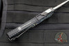 Heretic Custom Colossus OTF Auto- Tanto Edge- Black Handle with Abalone Inlay- Cracked Ice Finished Blade