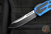 Heretic Colossus OTF Auto- Single Edge- Blue Handle- Two-Tone Black Plain Edge H039-10A-BLU