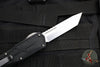 Heretic Colossus OTF Auto- Tanto Edge- Black Handle- Stonewash Plain Edge H040-2A