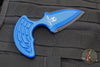 Heretic Sleight Double Edge Fixed Blade - Blue Aluminum With Black Plain Edge H050-6A-BLU