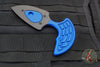 Heretic Sleight Double Edge Fixed Blade - Blue Aluminum With Black Plain Edge H050-6A-BLU