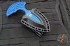 Heretic Sleight Double Edge Fixed Blade - Blue Aluminum With Black Plain Edge H050-6A-BLU