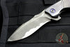 Jeremy Krammes Custom Flipper - Carved Carbon Fiber and Zirconium Scale with San Mai Damascus Blade